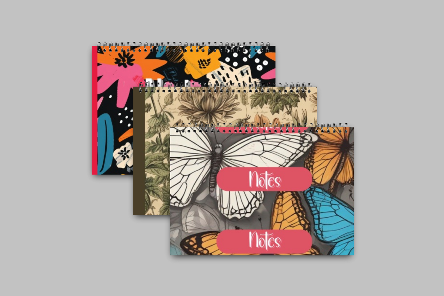 Beautiful Eye-Catching Spiral Butterfly Notebook