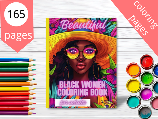 Beautiful Black Woman Coloring Book For Adults